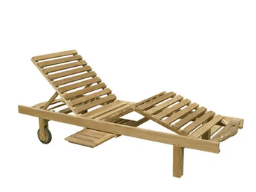 CARACAS - Recliner wooden sun lounger with castors by Il Giardino di Legno - view 2